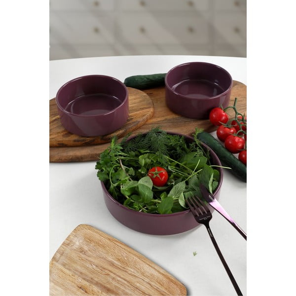 3 lilla keraamilise kausi komplekt, ø 21 cm - My Ceramic-image-1