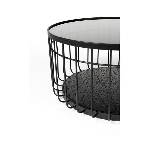 Must klaasist kohvilaud , ø 60 cm Lance - White Label-image-2