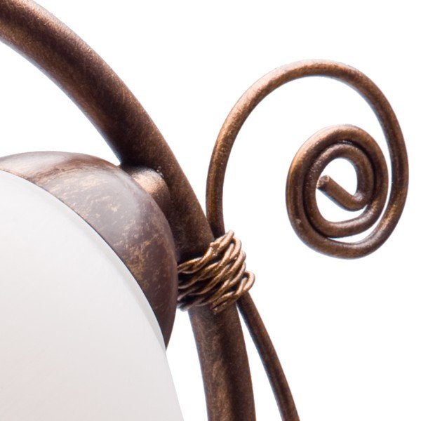 Valge-pruun lauavalgusti klaasist varjuga (kõrgus 39 cm) Retro Ii - LAMKUR-image-3