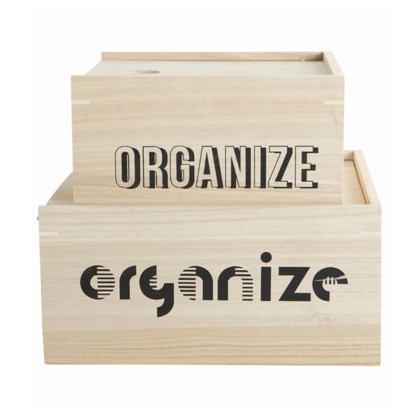 Set dřevěných boxů Organize, 2 ks