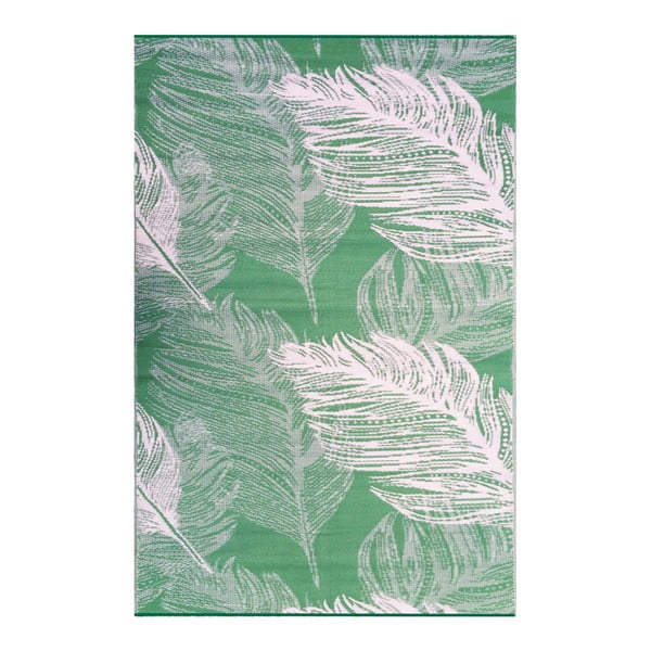 Zelený oboustranný venkovní koberec Green Decore Leaves, 90 x 150 cm