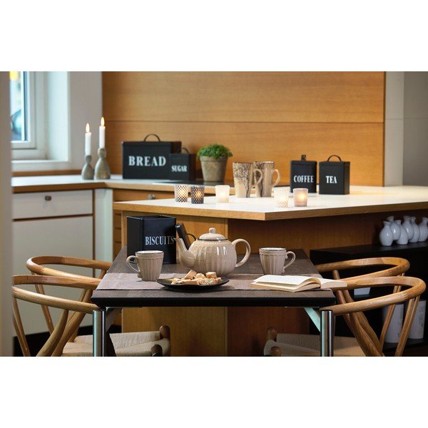 Černá plechová dóza KJ Collection Sugar, 1,5 l-image-1