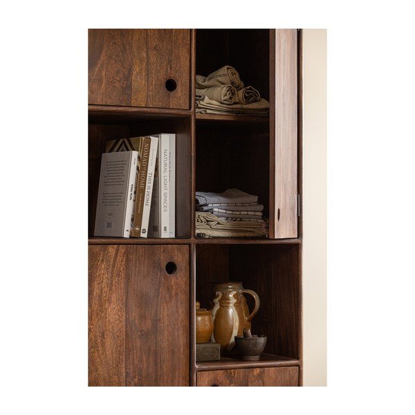 Tumepruun mangopuidust kapp 75x210x45 cm Staes - WOOOD-image-3