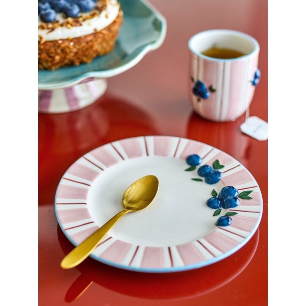 Roosad/kreemjad magustoidutaldrikud 4-osalise komplektiga, valmistatud kivikeraamikast, ø 20,5 cm Carry - Bloomingville-image-1