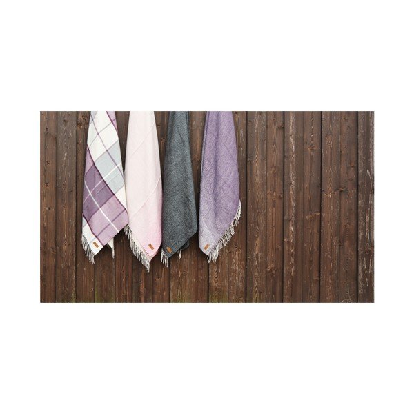 Modrá deka z alpaky Hawke&Thorn Bradshaw Check, 180 x 130 cm-image-3