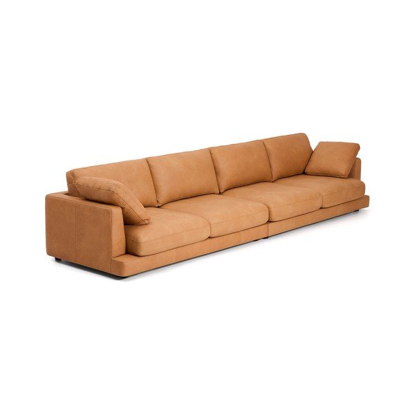 Pruun nahkdiivan 390 cm Gala - Kave Home