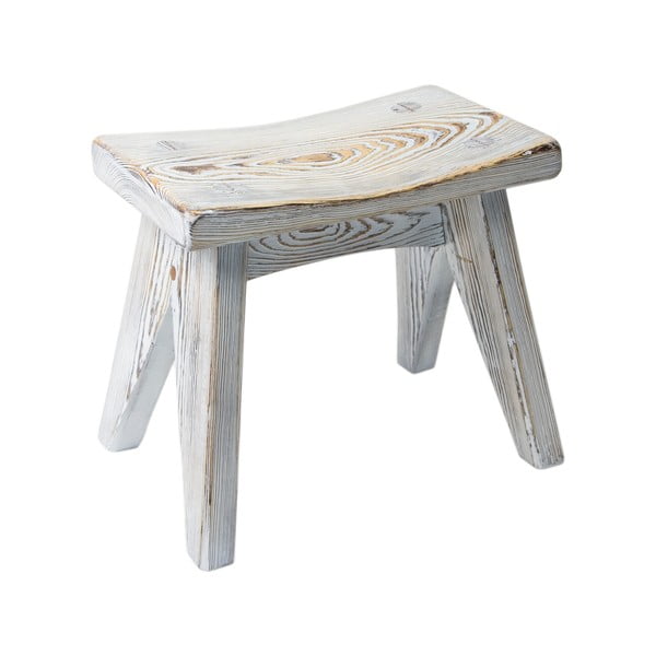 Dřevěná stolička Gie El Home Stool, bílé dřevo