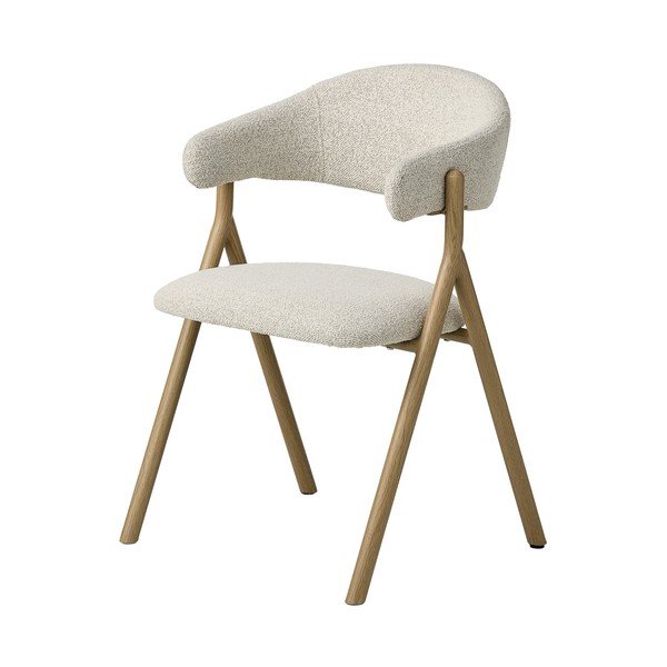 Kreemjas/naturaalse polstriga söögitool käetugedega Frances - Unique Furniture