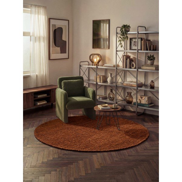 Pruun käsitsi kootud villane ümmargune vaip ø 200 cm Bexley Woolwich - Ted Baker-image-1