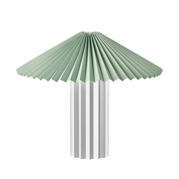 Hõbedane/salveiroheline hämardatav lauavalgusti tekstiilist varjundiga (kõrgus 36 cm) Taite - Blomus