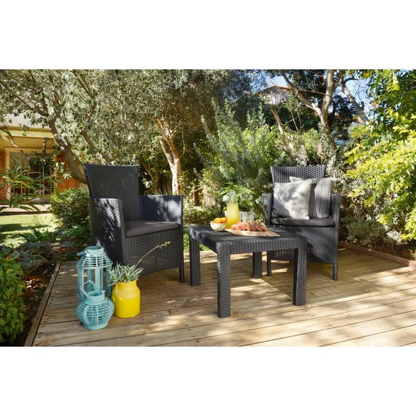 Antratsiitne kunstlikust rotangist aiamööbli komplekt 2-le inimesele Rosario - Keter-image-3