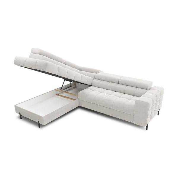 Kreem buklee-kangast lahtikäiv/sahtliga nurgadiivan (vasak nurk/L-kujuline) Ferucce – ELTAP-image-4