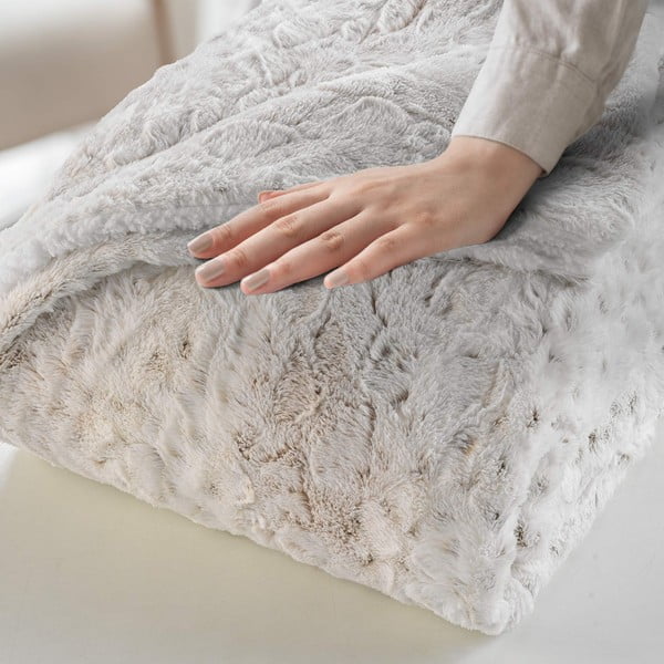 Hallikasbeež kunstkarusnahast tekk 220x240 cm Alaska - douceur d'intérieur-image-1