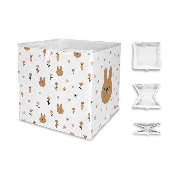 Valge riidest laste mänguasjade organisaator 32x32x32 cm Sweet Bunnies - Butter Kings-image-3