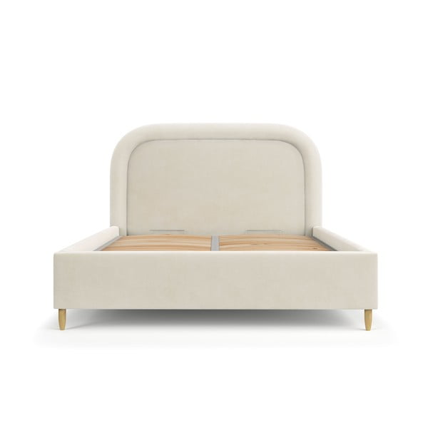Kreem polsterdatud kaheinimesevoodi koos voodipõhja ja panipaigaga 180x200cm Mija - Maison de Rêve-image-2