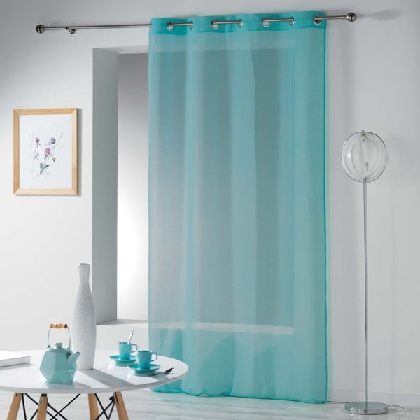 Türkiissinine kardin 140x240 cm Telma - douceur d'intérieur-image-2