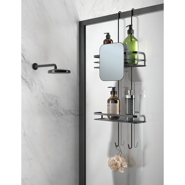 Matt must terasest rippuv vannitoa riiul Lava - Metaltex-image-1