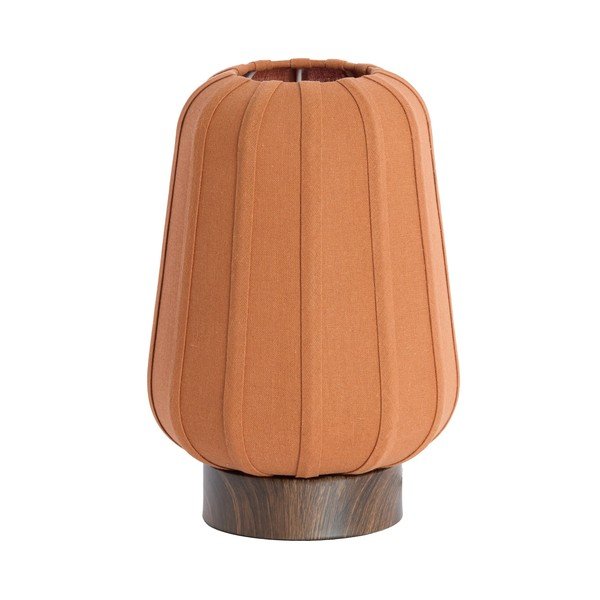 Terrakota värvi metallist laualamp tekstiilist varjuga (kõrgus 29 cm) Bibia - Light & Living