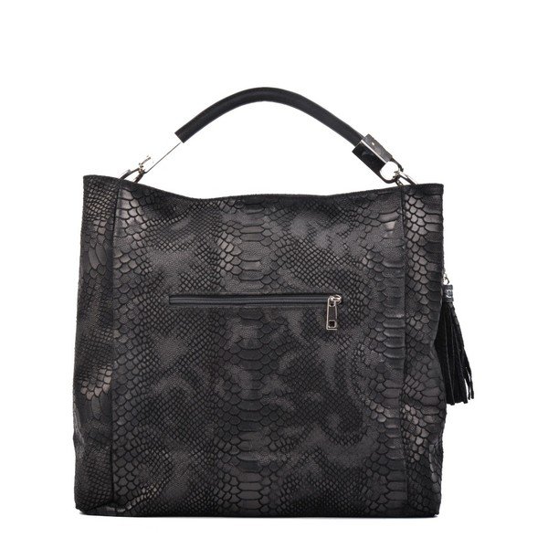 Černá kožená kabelka Carla Ferreri Druhno-image-4