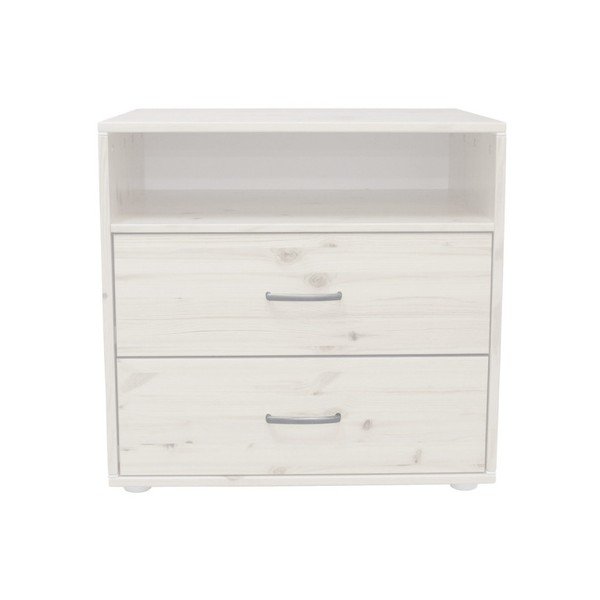 Valge lastekapp 2 sahtliga, mis on valmistatud männipuidust. Classic - Flexa-image-1