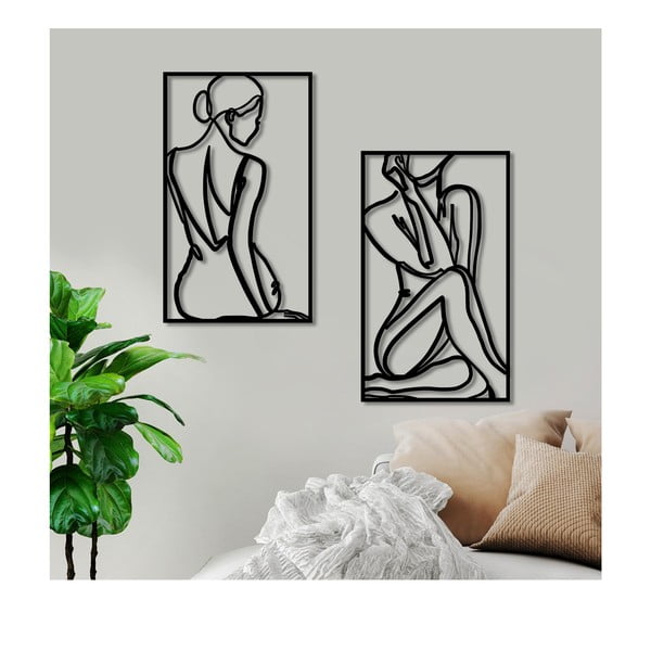 Metallist seinakaunistus 42x70 cm Minimalist Female - Wallity-image-1