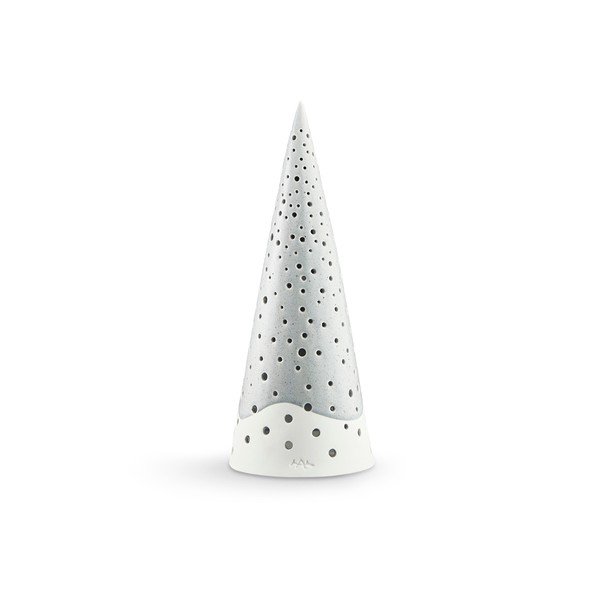 Šedý vánoční svícen z kostního porcelánu Kähler Design Nobili, výška 30 cm