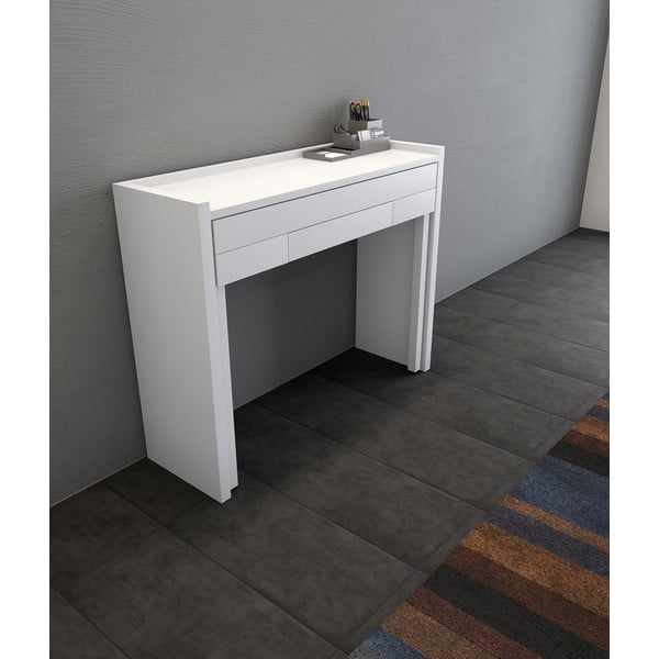 Valge töölaud 36x110 cm Mel - Woodman-image-4