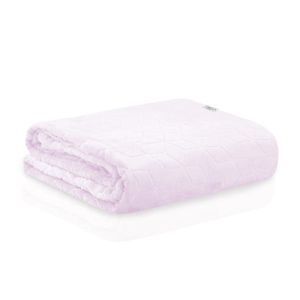 Pudrově růžová deka z mikrovlákna DecoKing Nessa, 240 x 220 cm