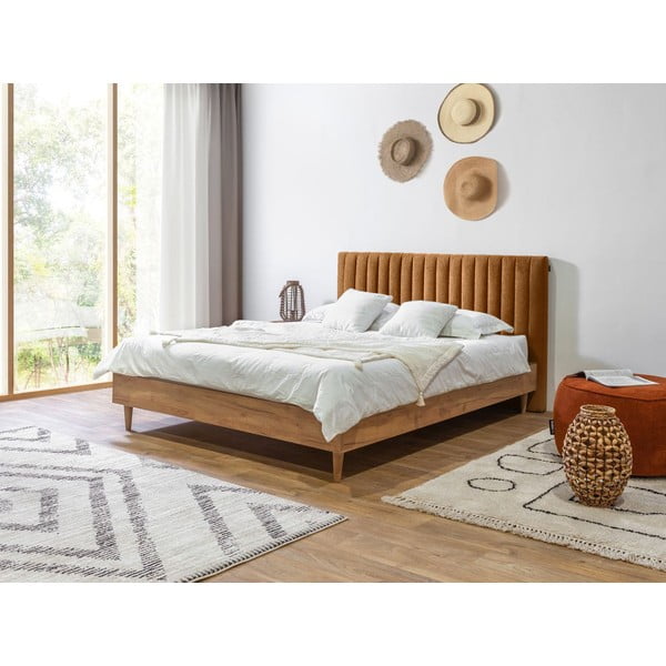 Kaheinimesevoodi vask/loomuliku värviga 180x200 cm, vask/loomuliku värvi Oceane - Bobochic Paris-image-1