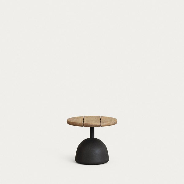 Ümmargune aiakohvilaud akaatsiaplaadiga ø 43 cm Saura - Kave Home-image-1