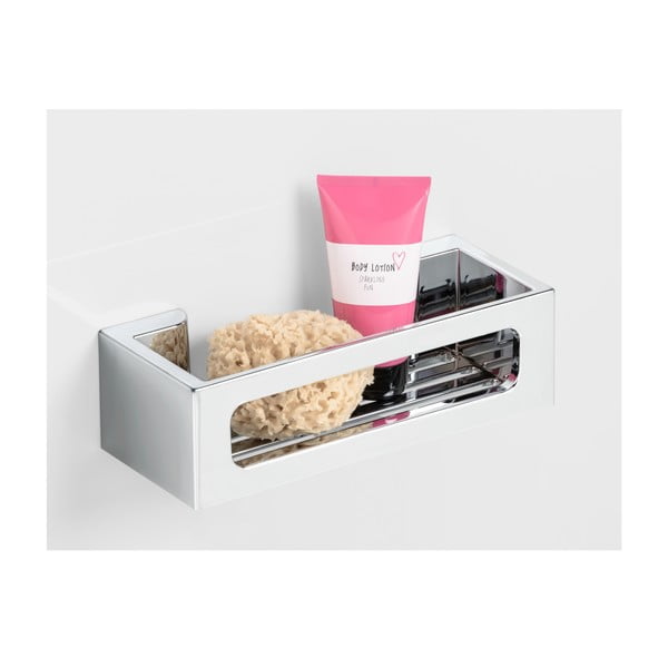 Hõbedane isekandev plastikust vannitoa riiul Bralia - Wenko-image-1