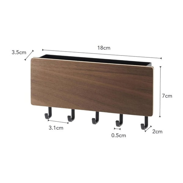 Must võtmehoidja riiuli ja puidust elemendiga Yamazaki Rin - YAMAZAKI-image-3