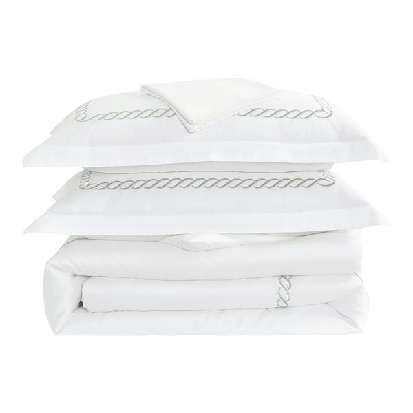 Valge satiin-puuvillast voodipesu üheinimesevoodile 140x200 cm Whispered Serenity - Mila Home Luxury