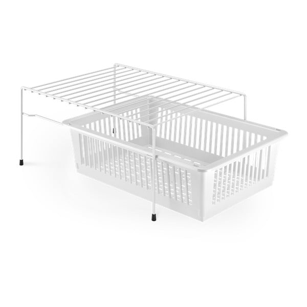 Valge roostevabast terasest lisariiul koos hoiuruumiga Dino - Metaltex-image-1