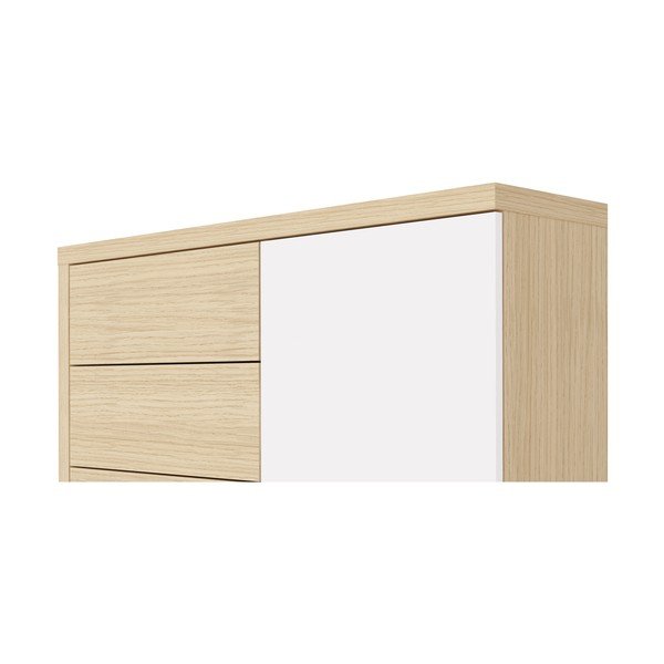 Valge madal tammepuust riidekapp 113x113 cm Hugo - TemaHome-image-1