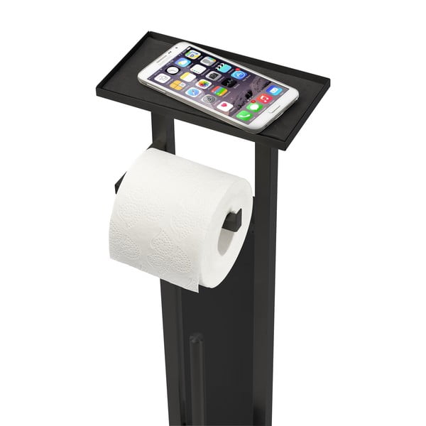 Must WC-paberi hoidja roostevabast terasest harjaga Debar - Wenko-image-2