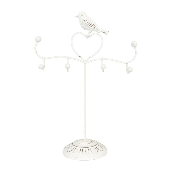 Stojan na šperky s bílými ptáčky Birdie, 30 cm