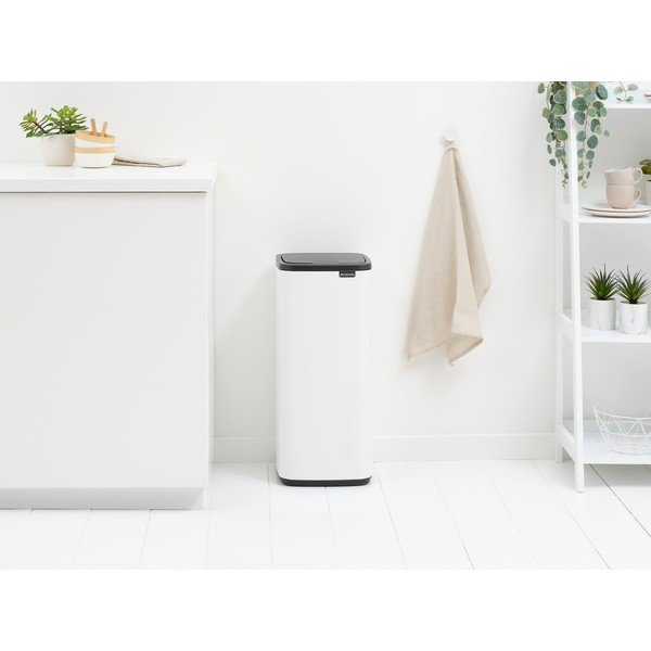 Valge puutetundlik terasest prügikast 30 l Bo Touch - Brabantia-image-1