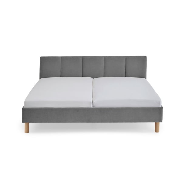 Hall polsterdatud kaheinimesevoodi ilma liistudeta 180x200 cm Joker - Meise Möbel-image-3