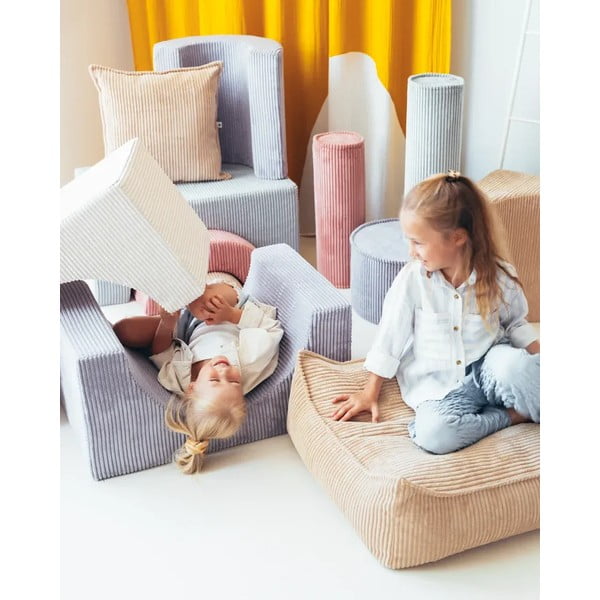 Roosa velvetist laste diivanipadi Roll - Wigiwama-image-3