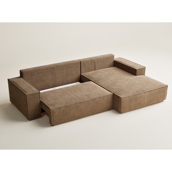 Helepruun šenilldiivanvoodi/panipaigaga nurgadiivan (parem nurk/diivanvoodiga) Maze - Maison de Rêve-image-3