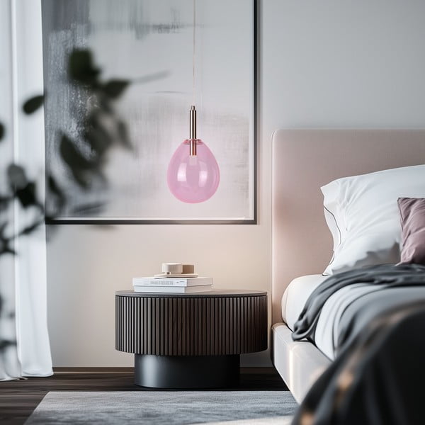 Lilla LED-rippvalgusti klaasist varjuga Lukka - Candellux Lighting-image-1