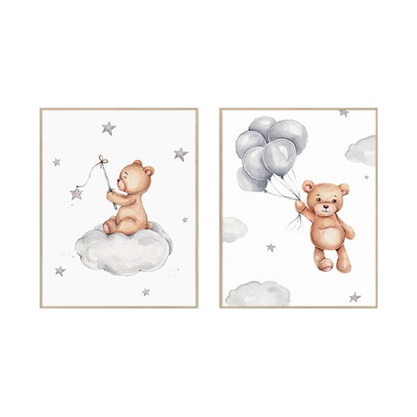 Maalid, 2 tk komplektis 30x40 cm Teddy Bears – knor