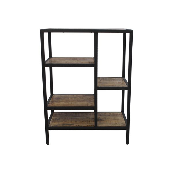 Knihovna z neopracovaného mahagonového dřeva HSM collection Levels, výška 80 cm