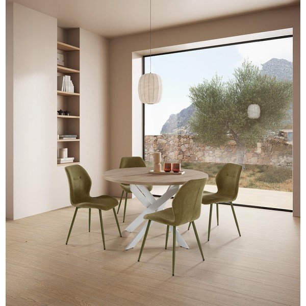 Rohelised polsterdatud söögitoolid 4 tk komplektis Ansu - Marckeric-image-1