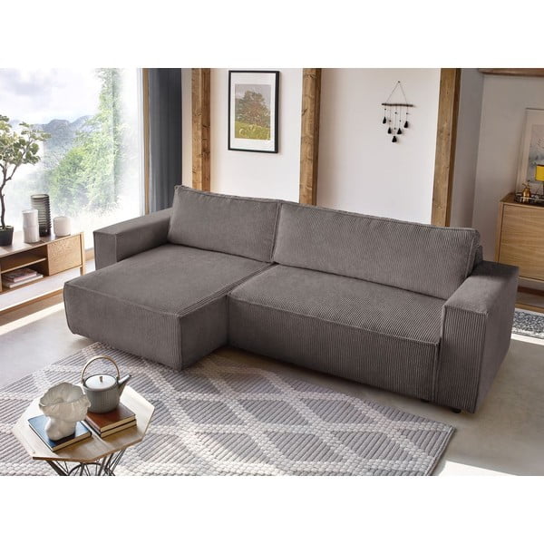 Tumepruun velvetist lahtikäiv nurgadiivan Nihad – Bobochic Paris-image-1