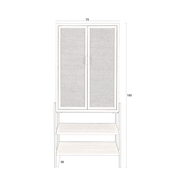 Must kuusepuidust kapp 70x160x36 cm Yasu - Dutchbone-image-3