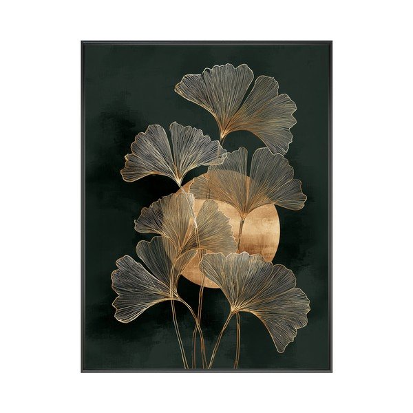 Trükitud pilt raamiga 60x80 cm Gold Ginkgo - Styler