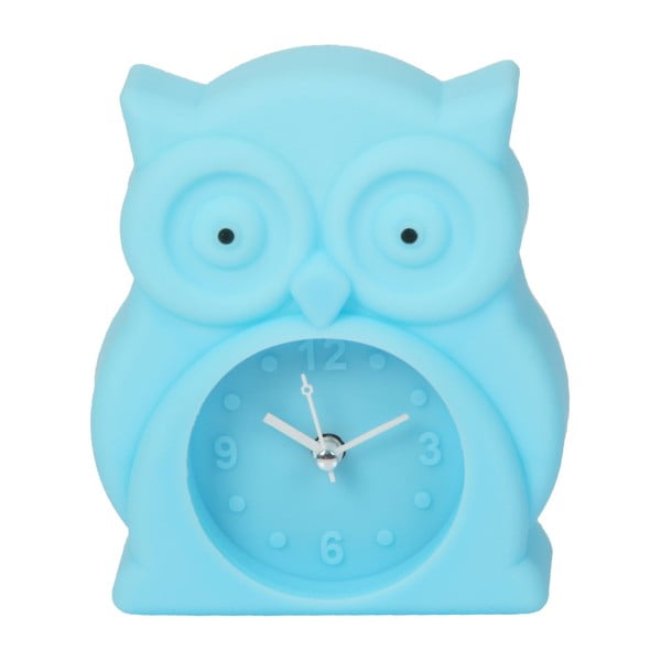 Světle modré hodiny s budíkem Just 4 Kids Blue Owl