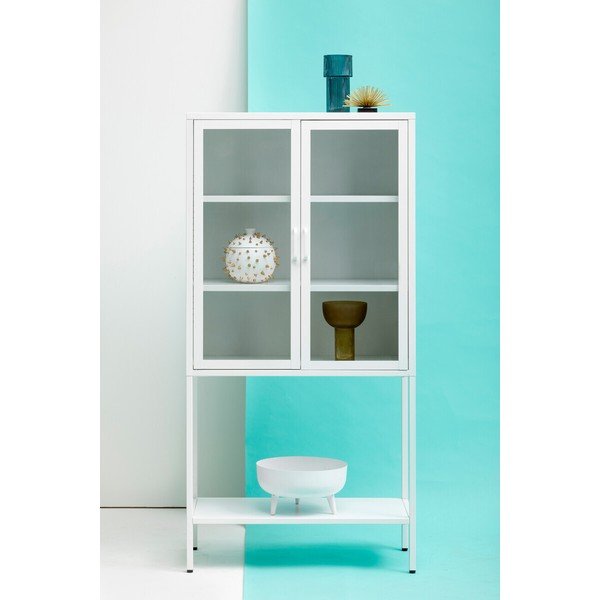 Valgest terasest vitriinkapp 75x150x35 cm Acier - Premier Housewares-image-1